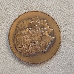 1973 SOLID BRONZE NIXON INAUGURAL COMMITTEE MEDALLION PAPERWEIGHT